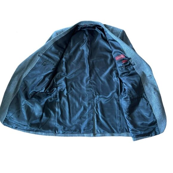 Covington Blazer Suit Jacket Mens Grey Herringbone Lambswool Wool 42 R - Picture 3 of 6